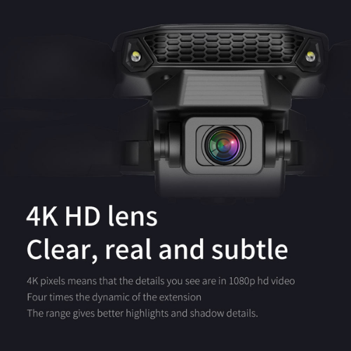 Dron E88 Pro con cámara Dual HD, estuche y repuestos incluidos, negro